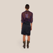 Carica l'immagine nel visualizzatore di Gallery, Haveone gonna midi raso spacco pizzo Art GVS-R067
