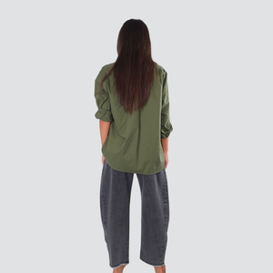 Tensione jeans balloon fondo sfrangiato 100% cotone Art W25P397