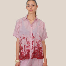 Carica l'immagine nel visualizzatore di Gallery, Philia Loft camicia over rigata fondo pizzo34% cotone Art V02F0996
