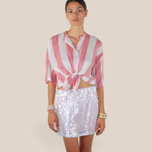 Carica l'immagine nel visualizzatore di Gallery, Tensione in camicia over rigata mussola 100% cotone Art PE260480
