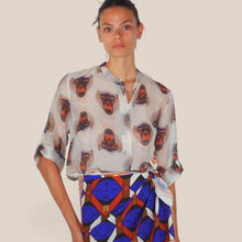Carica l'immagine nel visualizzatore di Gallery, Haveone camicia over stampa scimmia 85% lyocell Art CVS-Q487
