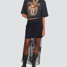 Carica l&#39;immagine nel visualizzatore di Gallery, Haveone gonna lunga pizzo trasparente spacco retro Art GVS-P026
