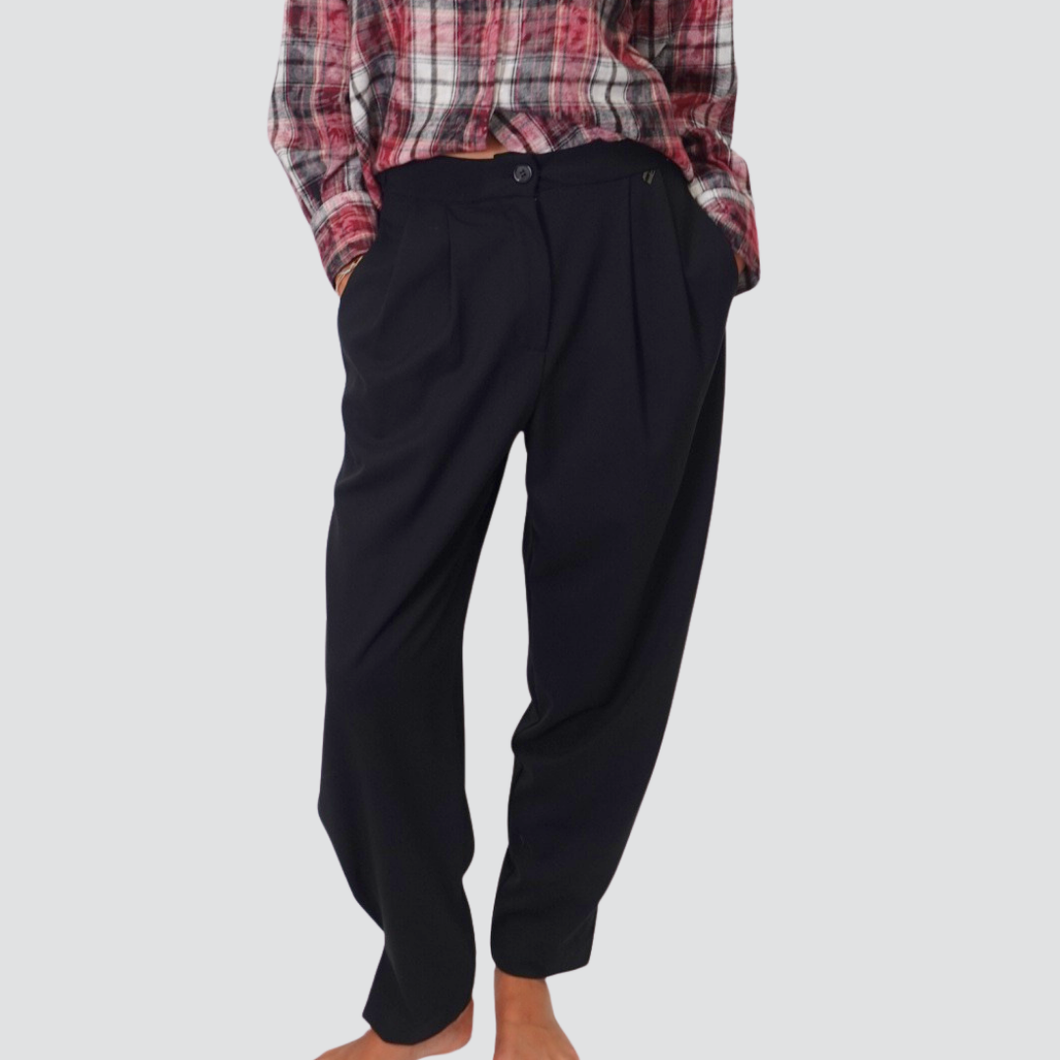 Dixie pantalone pinces bottone di chiusura fondo 33% viscosa Art PDP9KHZ