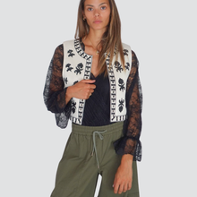 Carica l&#39;immagine nel visualizzatore di Gallery, Tensione in gilet ricamato con applicazione interno caldo Art 37484
