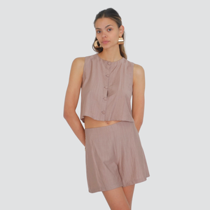 Tensione in completo canotta short goffrato 84% viscosa Art 25C7731