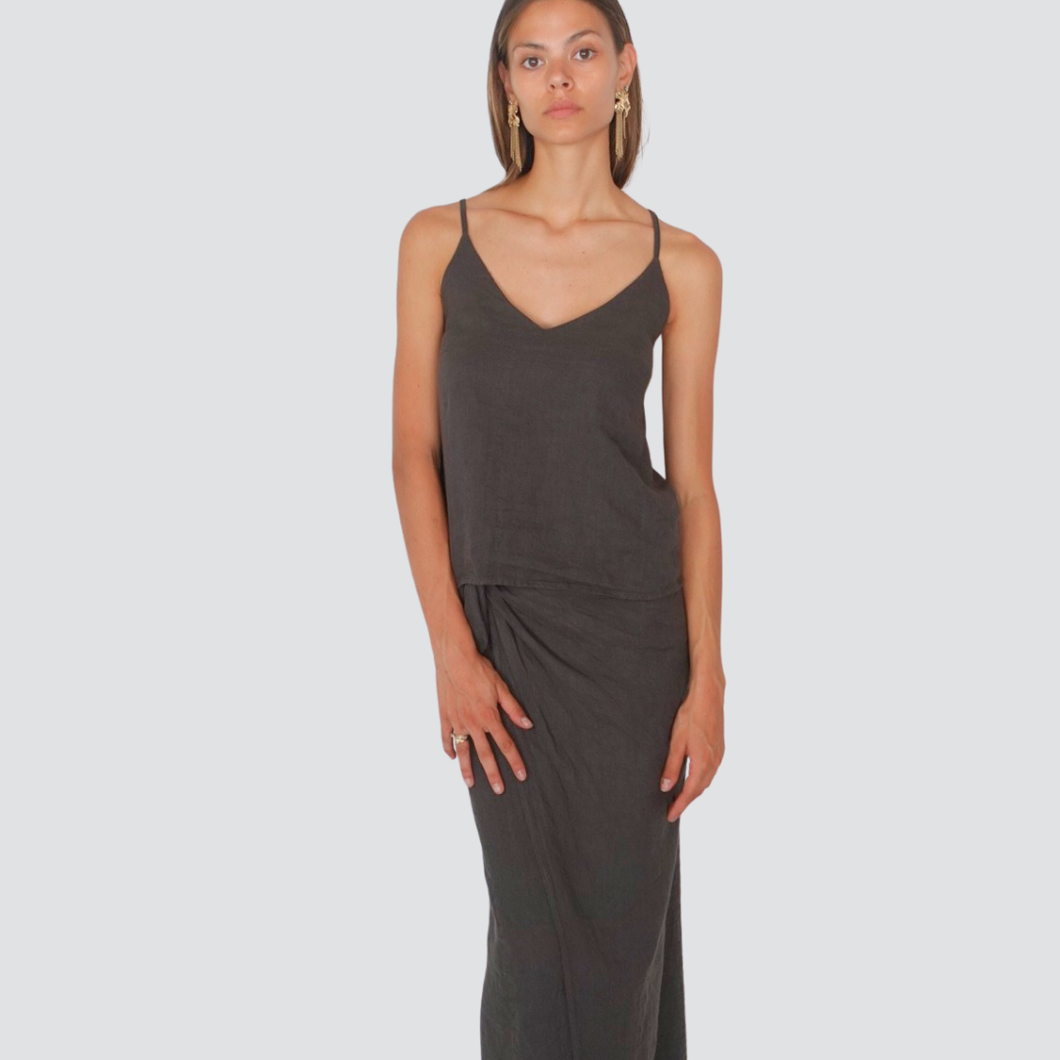 Haveone top spalline 100% lino Art RMA-N167
