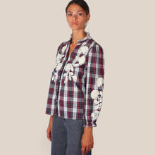 Carica l'immagine nel visualizzatore di Gallery, Vicolo Camicia Over Tartan Check con Ricami 100% Cotone ArtRAC0067
