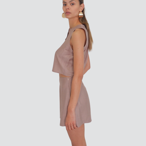 Tensione in completo canotta short goffrato 84% viscosa Art 25C7731