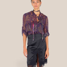 Carica l'immagine nel visualizzatore di Gallery, Haveone camicia over stampa palme con collana 85% lyocell Art CVS-R097

