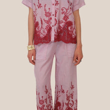 Carica l'immagine nel visualizzatore di Gallery, Philia Loft camicia over rigata fondo pizzo34% cotone Art V02F0996
