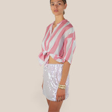 Carica l'immagine nel visualizzatore di Gallery, Tensione in camicia over rigata mussola 100% cotone Art PE260480
