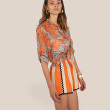 Carica l'immagine nel visualizzatore di Gallery, Haveone shorts rigato bordino nero 100% viscosa Art PVS-Q701
