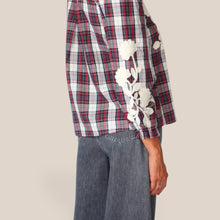 Carica l'immagine nel visualizzatore di Gallery, Vicolo Camicia Over Tartan Check con Ricami 100% Cotone ArtRAC0067
