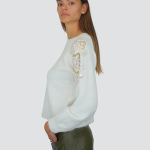 Philia Loft maglia ricamo paillettes e perle Art D01N0060