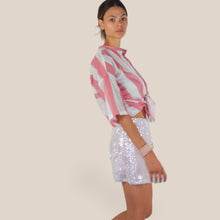 Carica l'immagine nel visualizzatore di Gallery, Tensione in camicia over rigata mussola 100% cotone Art PE260480
