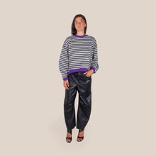 Carica l'immagine nel visualizzatore di Gallery, Vicolo pantalone balloon ecopelle invecchiato 29% viscosa 3% cotone Art TAC0334
