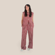 Carica l'immagine nel visualizzatore di Gallery, Dixie pantalone gessato palazzo elastico vita 87% viscosa Art PDHS1SU
