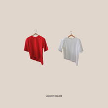 Carica l'immagine nel visualizzatore di Gallery, Dixie t-shirt over asimmetrica con spallini 100% cotone Art T262A117
