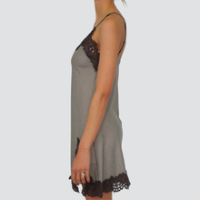 Carica l&#39;immagine nel visualizzatore di Gallery, Haveone abito sottoveste pied de poule con pizzo 33% viscosa Art AMA-P060
