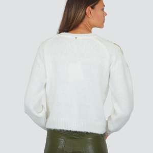 Philia Loft maglia ricamo paillettes e perle Art D01N0060