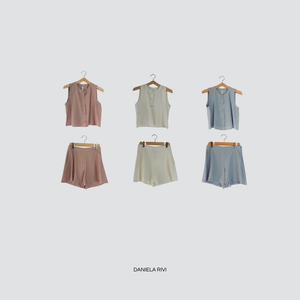 Tensione in completo canotta short goffrato 84% viscosa Art 25C7731