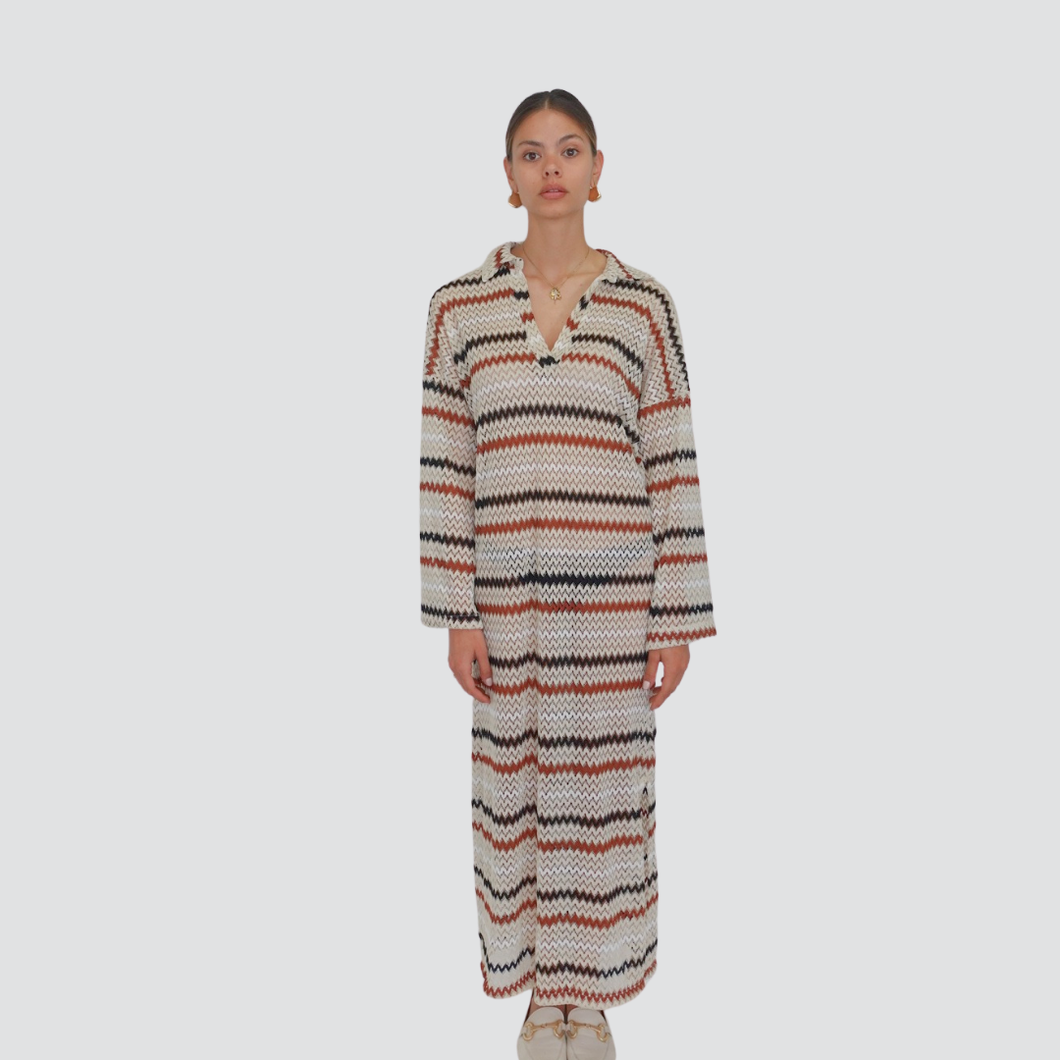 Haveone abito lungo polo con sottoveste  spacco laterale 100% viscosa Art AMA-N213