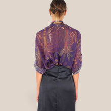 Carica l'immagine nel visualizzatore di Gallery, Haveone camicia over stampa palme con collana 85% lyocell Art CVS-R097
