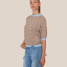Carica l'immagine nel visualizzatore di Gallery, Tensione in maglia rigata manica corta 50% cotone Art 26357
