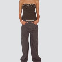 Carica l&#39;immagine nel visualizzatore di Gallery, Tensione in jeans Giusi superpocket moro 98% cotone

