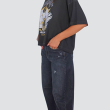 Carica l&#39;immagine nel visualizzatore di Gallery, Haveone jeans Barbara con rotture medio denim nero 100% cotone Art PFA-P047
