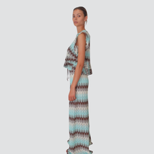 Carica l&#39;immagine nel visualizzatore di Gallery, Tensione in pantalone palazzo fantasia filo lurex 48% cotone Art S25PG55
