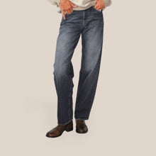 Carica l'immagine nel visualizzatore di Gallery, Maryley jeans gamba ampia dark 100% cotone Art 26IB890
