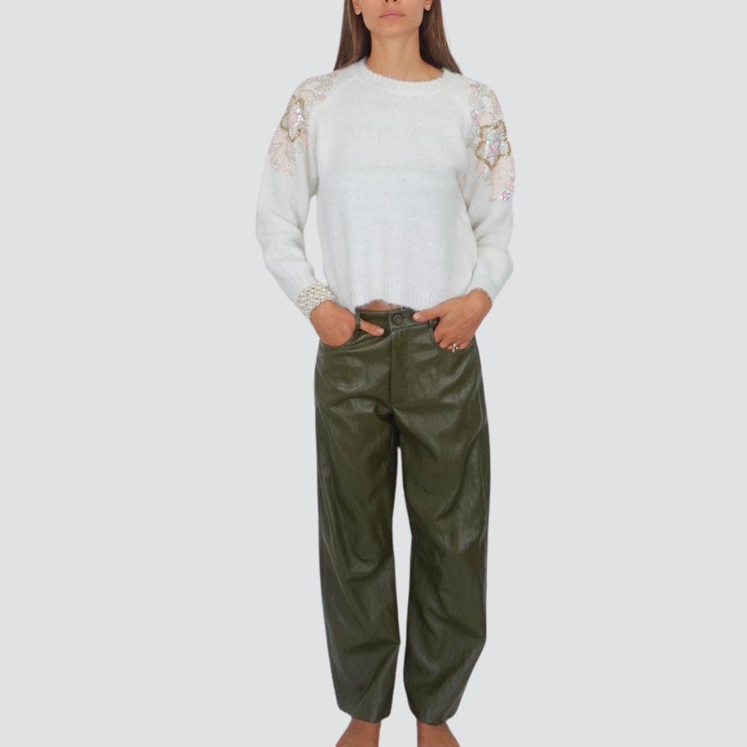 Philia Loft pantalone ecopelle balloon Art V01A0116