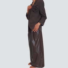 Carica l'immagine nel visualizzatore di Gallery, Vicolo pantalone palazzo ecopelle elastico vita con cintura Art TF1979
