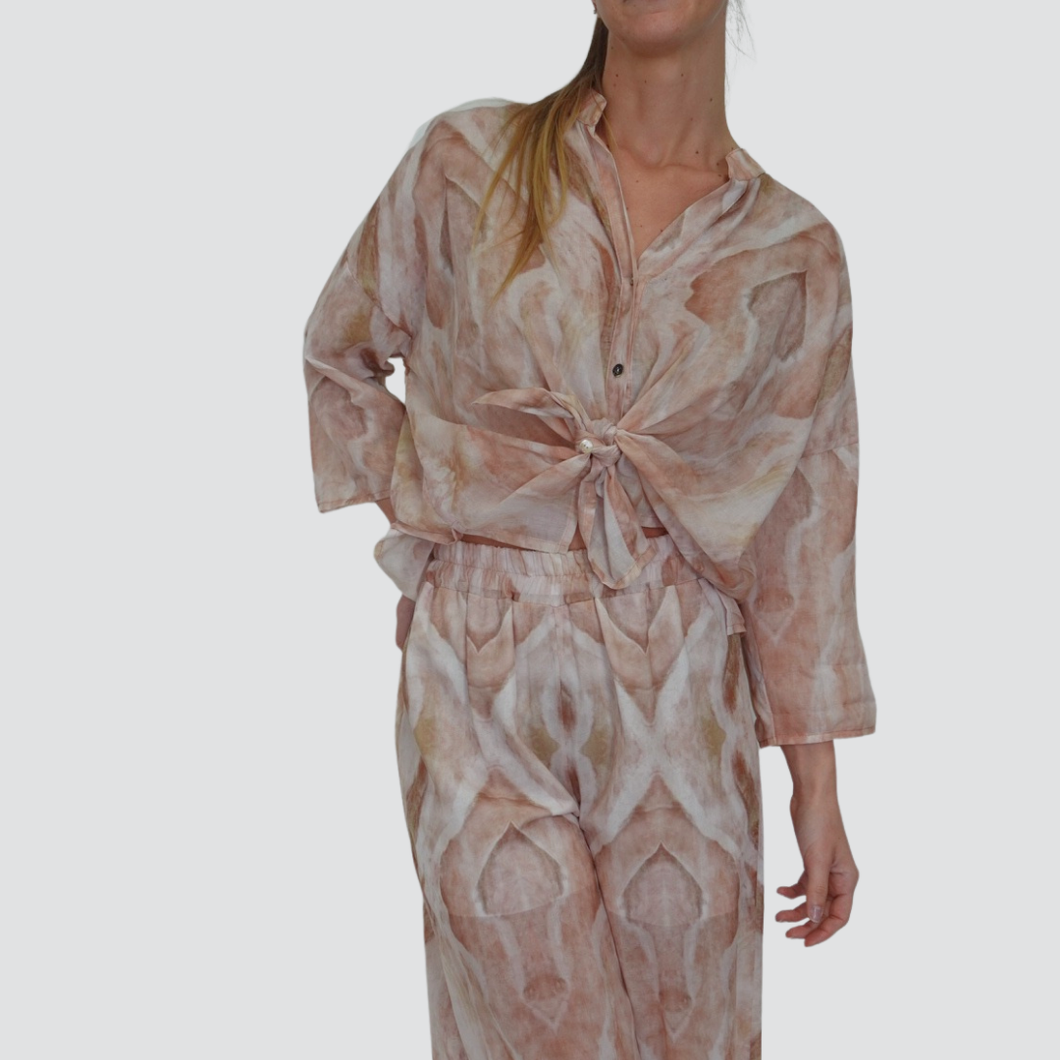 Haveone camicia voile stampa fantasia 100% cotone Art CFL-N230