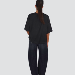 Haveone jeans Barbara con rotture medio denim nero 100% cotone Art PFA-P047