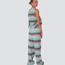 Carica l&#39;immagine nel visualizzatore di Gallery, Tensione in pantalone palazzo fantasia filo lurex 48% cotone Art S25PG55
