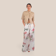 Carica l'immagine nel visualizzatore di Gallery, Vicolo pantalone palazzo stampa fiore elastico vita 58% lyocell 42% Ramia Art TAB1968
