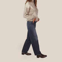Carica l'immagine nel visualizzatore di Gallery, Maryley jeans gamba ampia dark 100% cotone Art 26IB890
