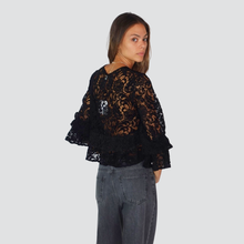 Carica l&#39;immagine nel visualizzatore di Gallery, Tensione in blusa laccetti balze fondo 56% viscosa 20 cotone Art W25T329
