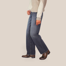 Carica l'immagine nel visualizzatore di Gallery, Maryley jeans gamba ampia dark 100% cotone Art 26IB890
