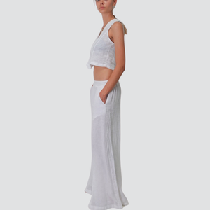 Haveone pantalone palazzo elastico vita 100% linox Art PNU-N456