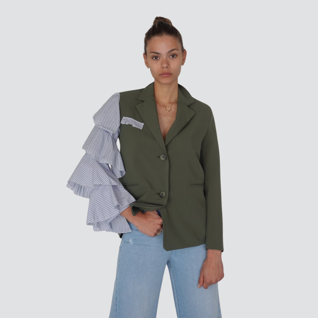 Haveone blazer over manica singola a balze Art JMA-N072