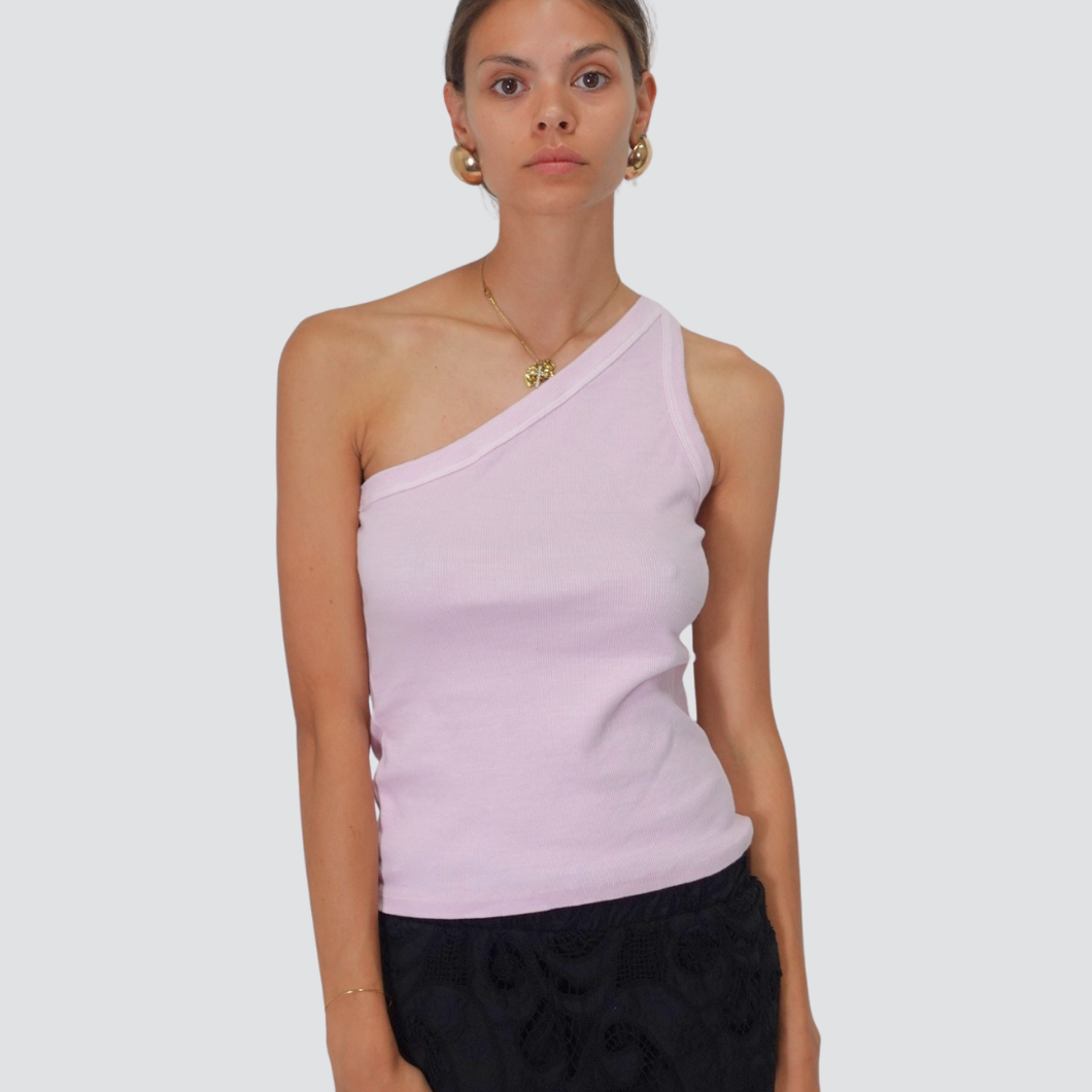 Tensione in top mono spalla costina 95% cotone Art 30090
