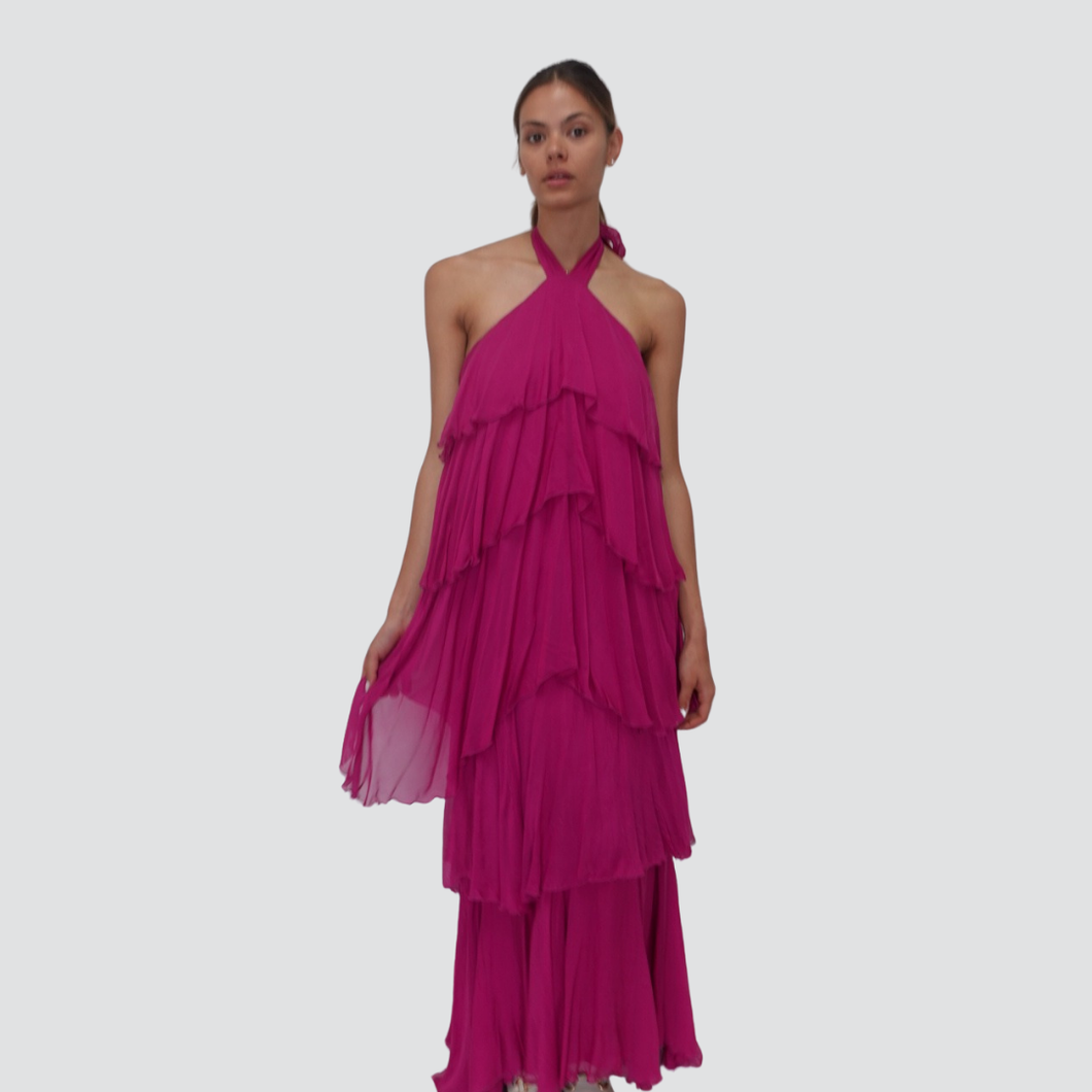 Haveone abito lungo balze 70% viscosa  30% viscosa Art AFF-N008