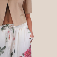 Carica l'immagine nel visualizzatore di Gallery, Vicolo pantalone palazzo stampa fiore elastico vita 58% lyocell 42% Ramia Art TAB1968
