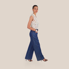 Carica l'immagine nel visualizzatore di Gallery, Tensione in tuta camicia pizzo pantalone denim con cintura Art S25UB10

