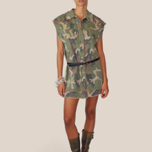 Carica l'immagine nel visualizzatore di Gallery, Vicolo abito militare fondo sfrangiato 97% cotone Art TAC1130
