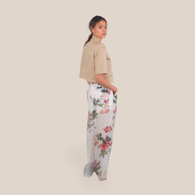 Carica l'immagine nel visualizzatore di Gallery, Vicolo pantalone palazzo stampa fiore elastico vita 58% lyocell 42% Ramia Art TAB1968

