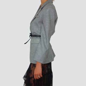 Haveone giacca over pied de poule foderata con ricamo 44% viscosa Art JGE-P030